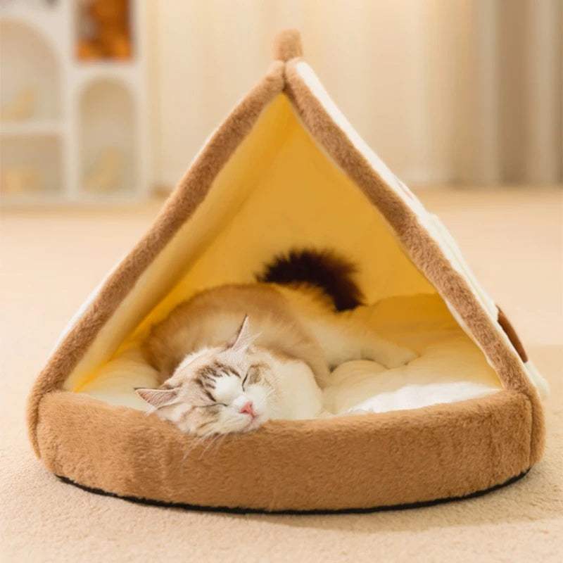 Warm Winter Cat Tent Bed