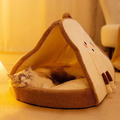 Warm Winter Cat Tent Bed